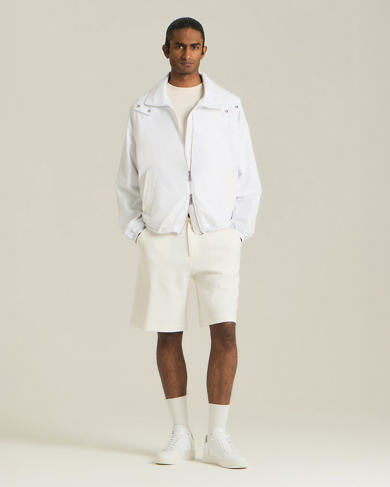 Kiton KNT Hooded Windbreaker Jacke Nylon Kapuze