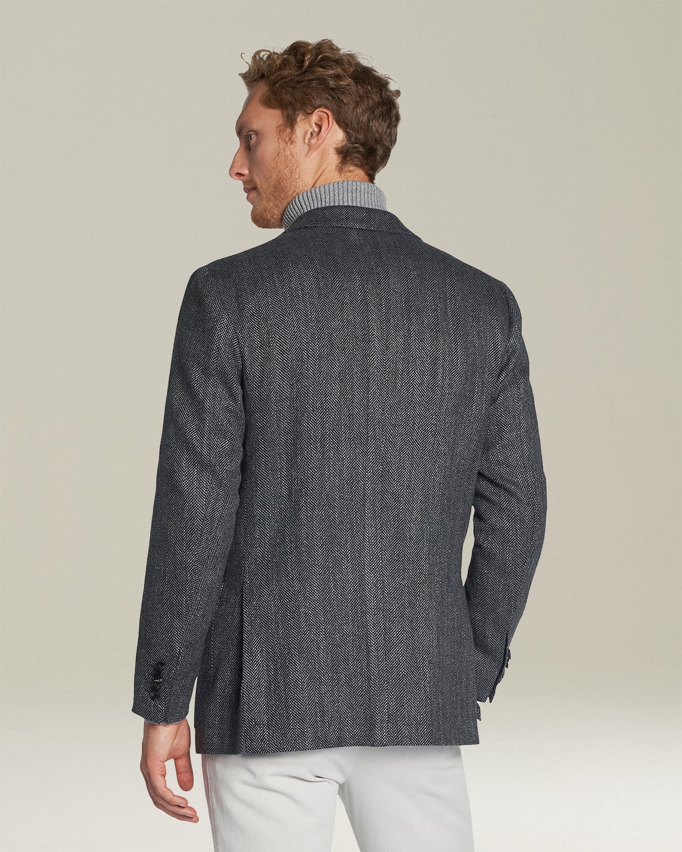 Kiton Jackets Sakko Kaschmir Grau Fischgrät Einreihig
