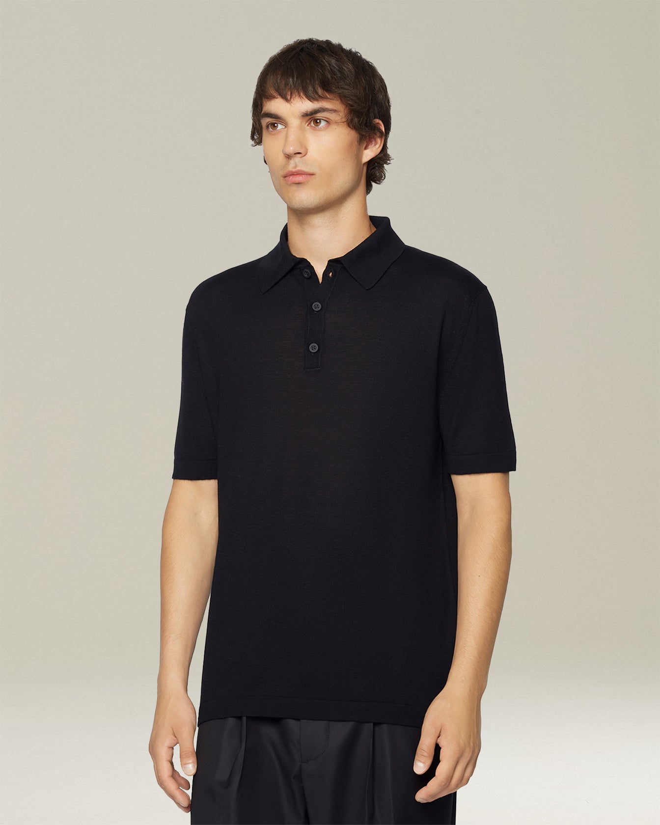 Kiton Polo Deluxe Woll-Seiden Poloshirt Größe L