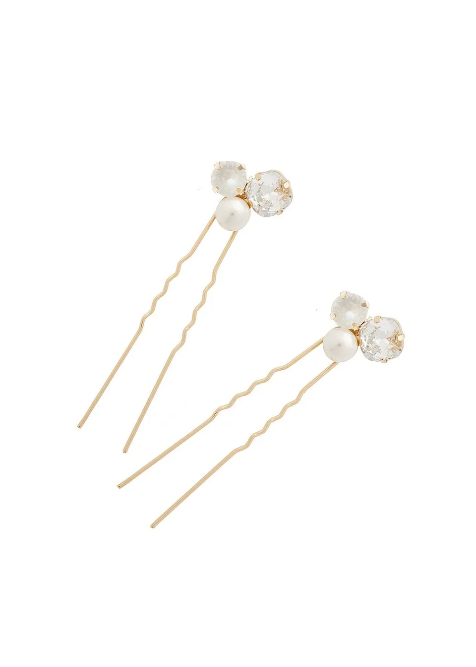 Elizabeth Bower Asher Cluster Haarnadeln Rhodium 2er Perlen