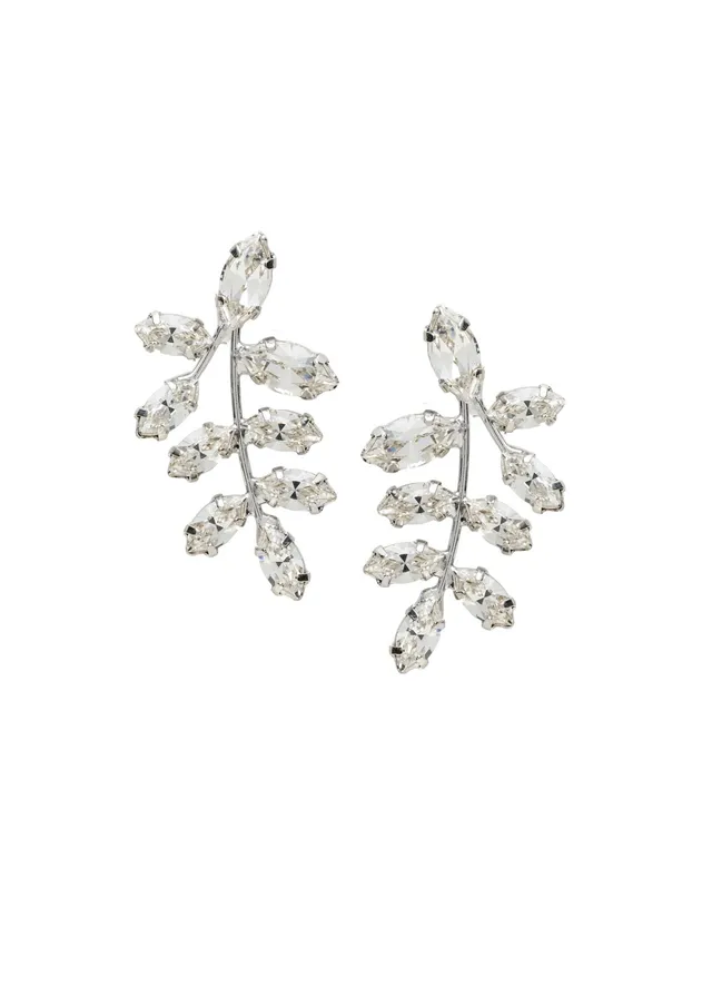 Elizabeth Bower Eden Mini Cluster Ohrringe Rhodium