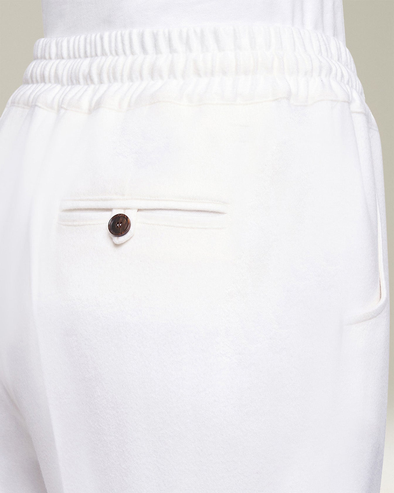 Kiton Hose Damen Kaschmir weiß Kordelzug knöchellang