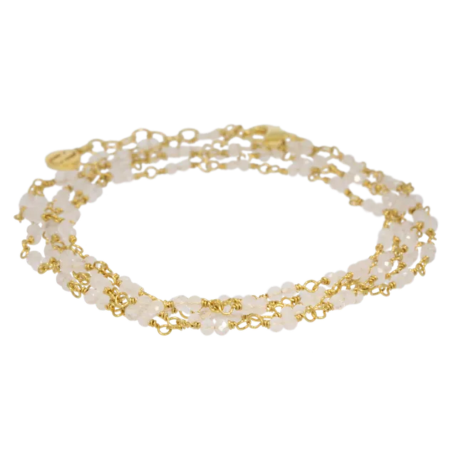 Juvelan Rose Chameleon Wickelarmband Gold Rosenquarz