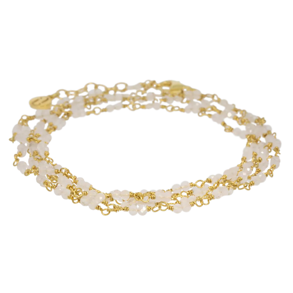 Juvelan Rose Chameleon Wickelarmband Gold Rosenquarz