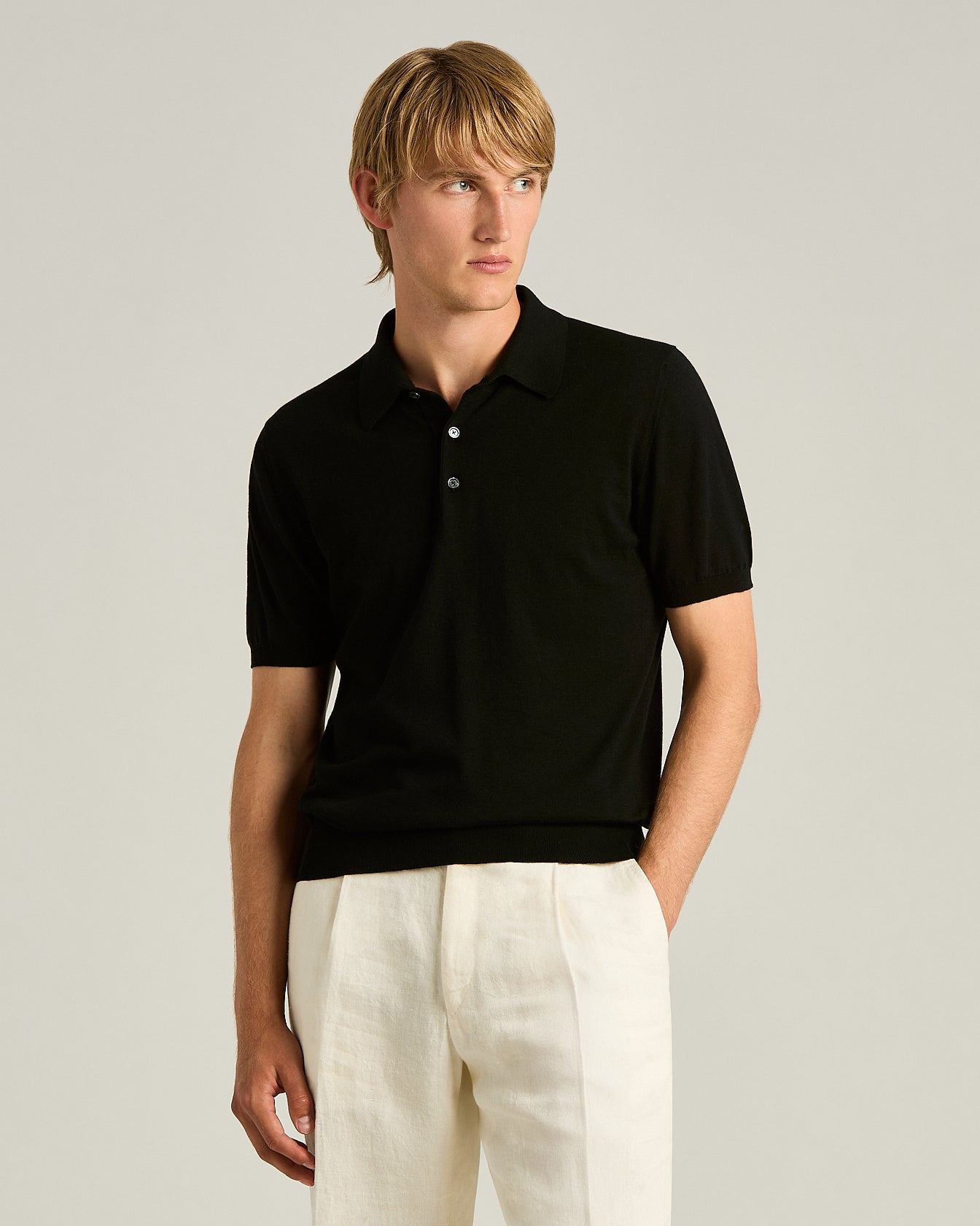Kiton Polo T-Shirts schwarzes Poloshirt Baumwolle kurzarm