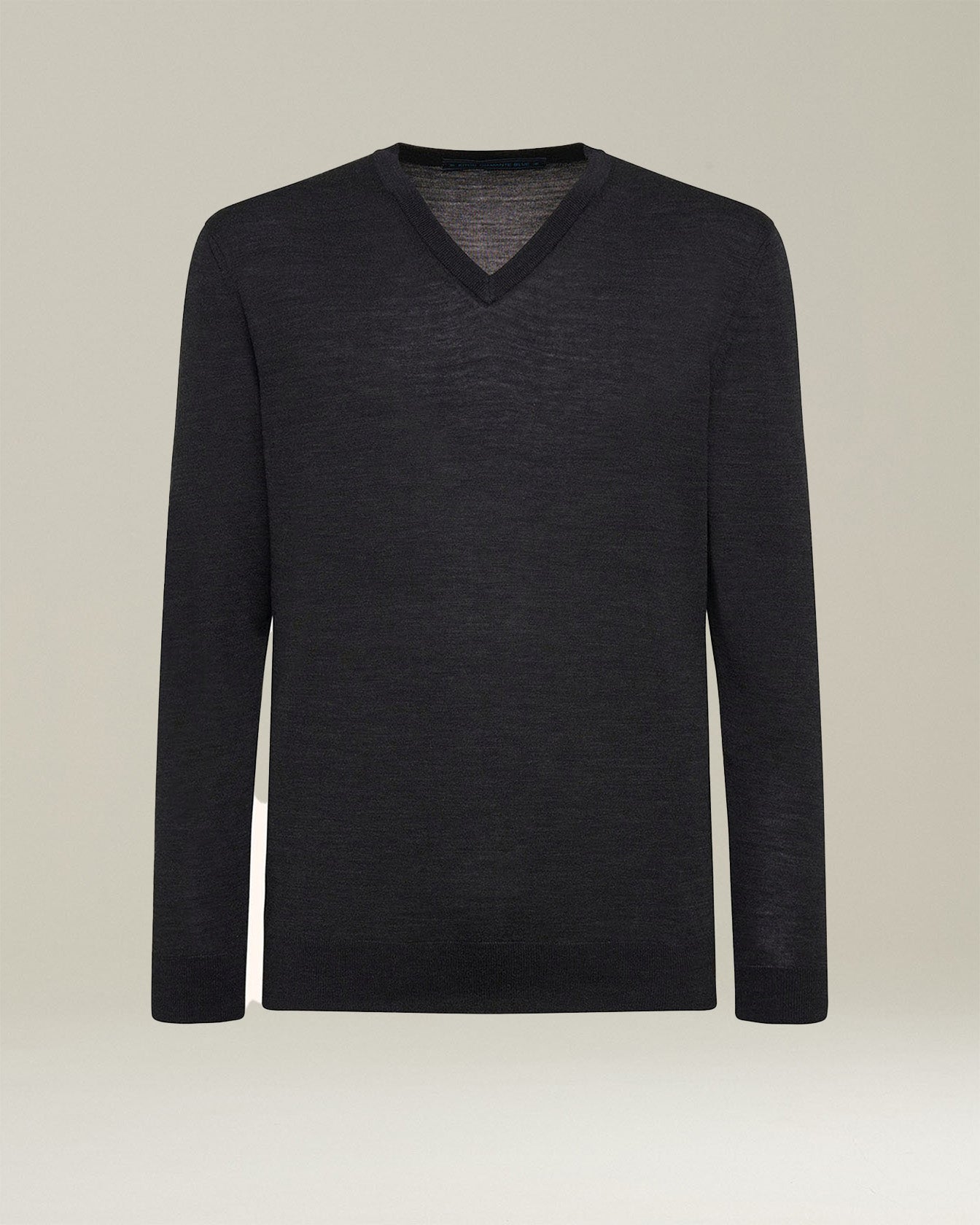 Kiton V-Neck Pullover Wolle 14 Micron Grau