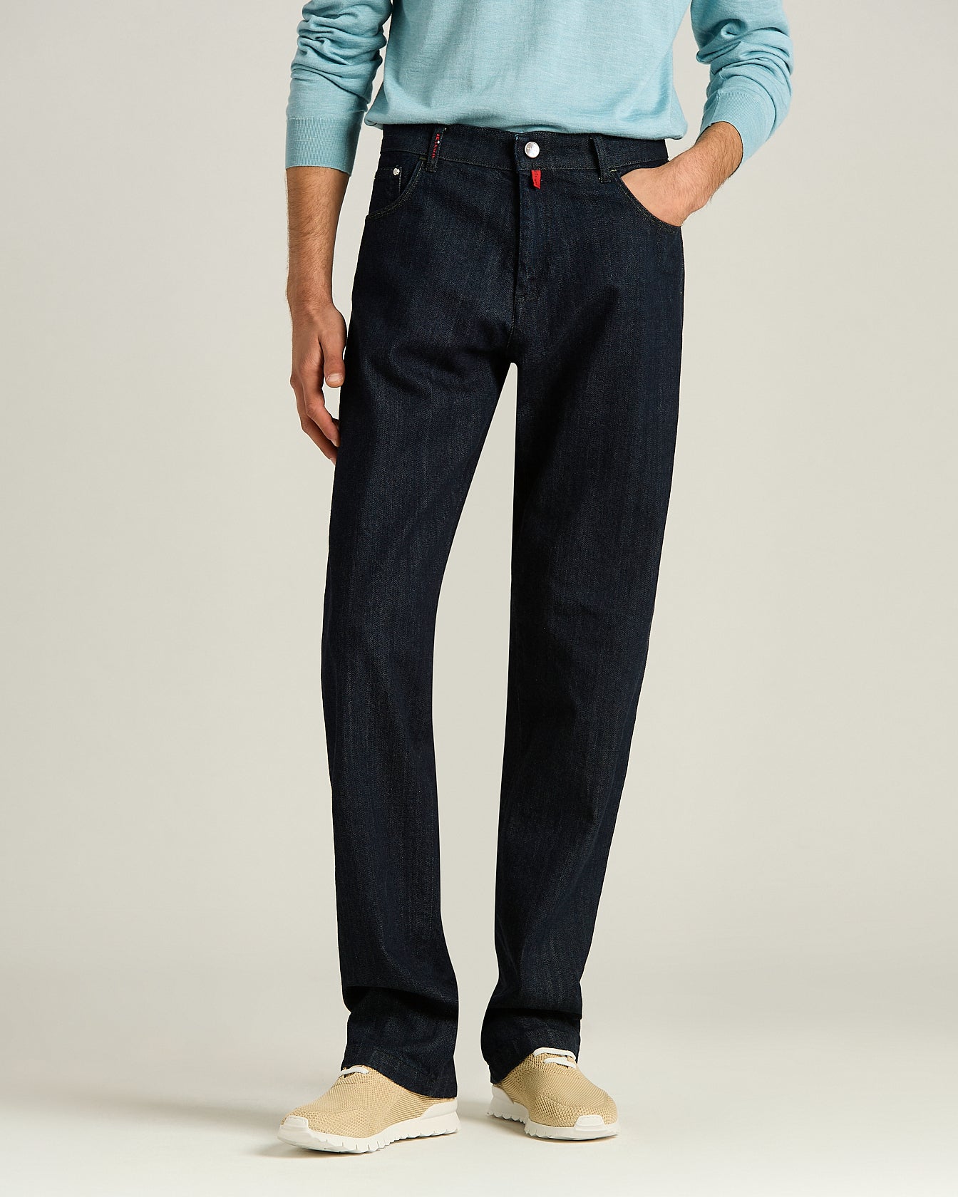 Kiton Stretch Cotton Trousers Indigo Baumwolle