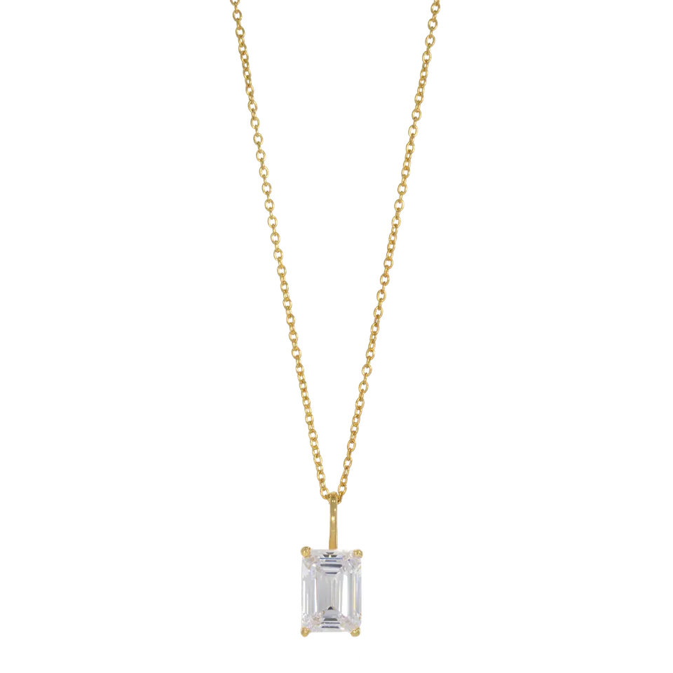 Juvelan Icon Smaragdschliff Halskette Zirkonia Anhänger 1,5 cm