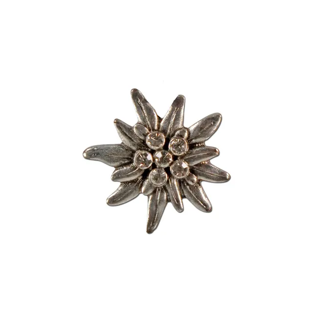 Alpenflüstern DAHEIM Ansteck-Pin Edelweiss antik-silber