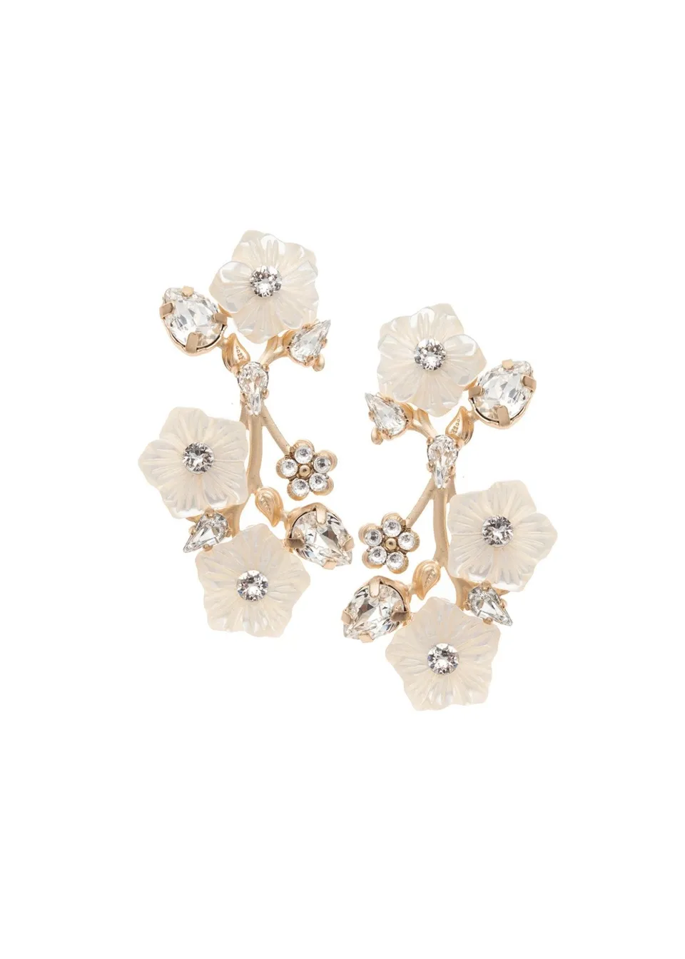 Elizabeth Bower Florum Brautohrringe Mattgold Blume