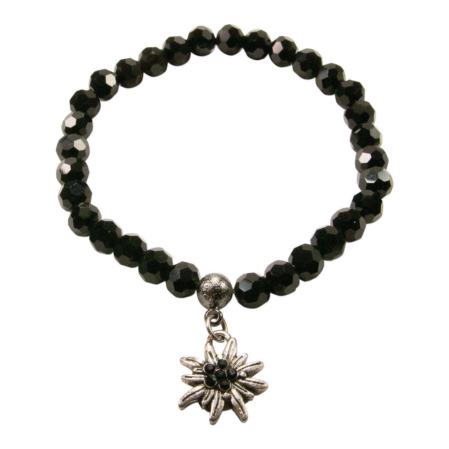 Alpenflüstern DAHEIM Perlenarmband Edelweiss Creme-weiß