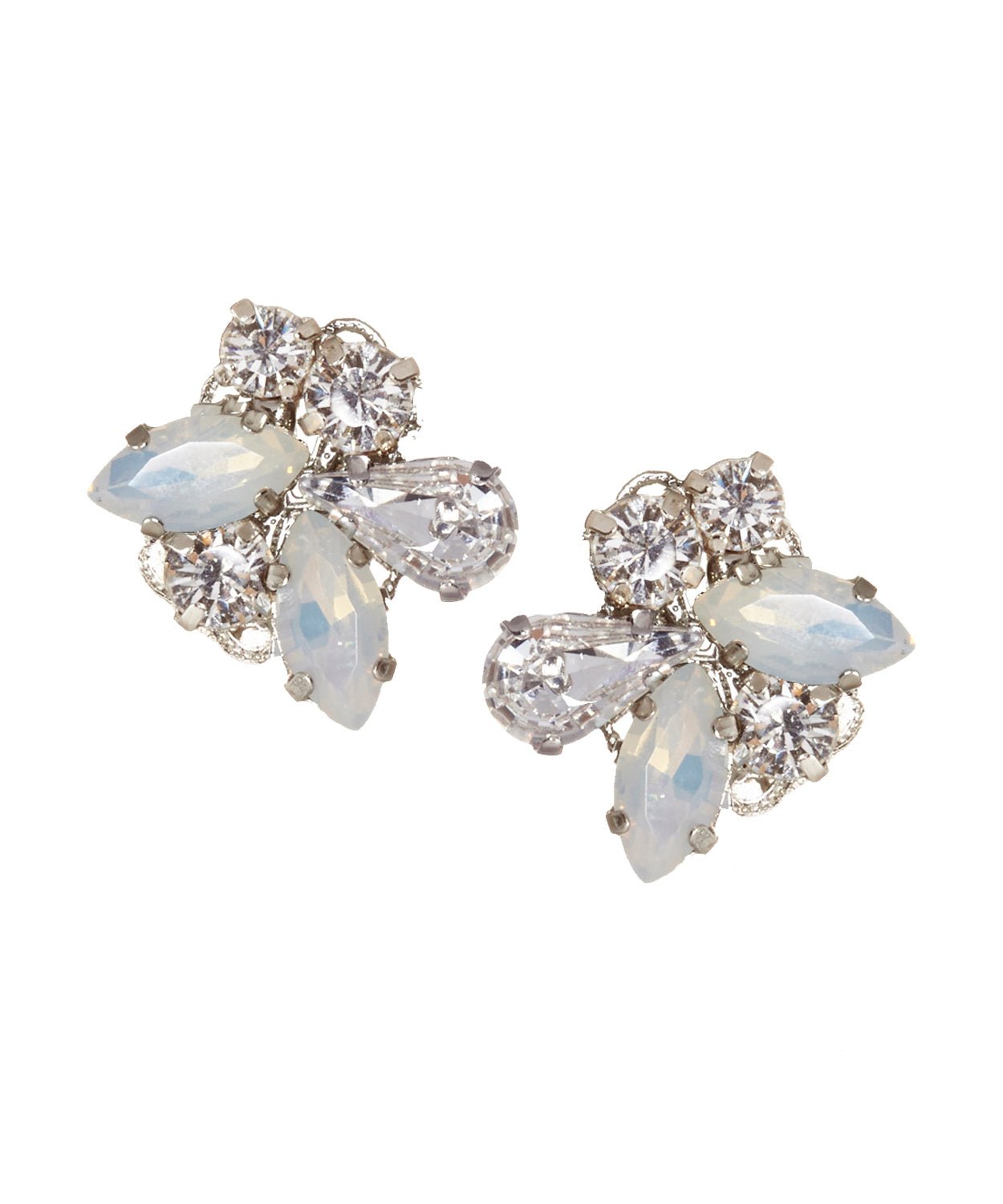 Elizabeth Bower Cluster Ohrstecker Rhodium Opal Kristall