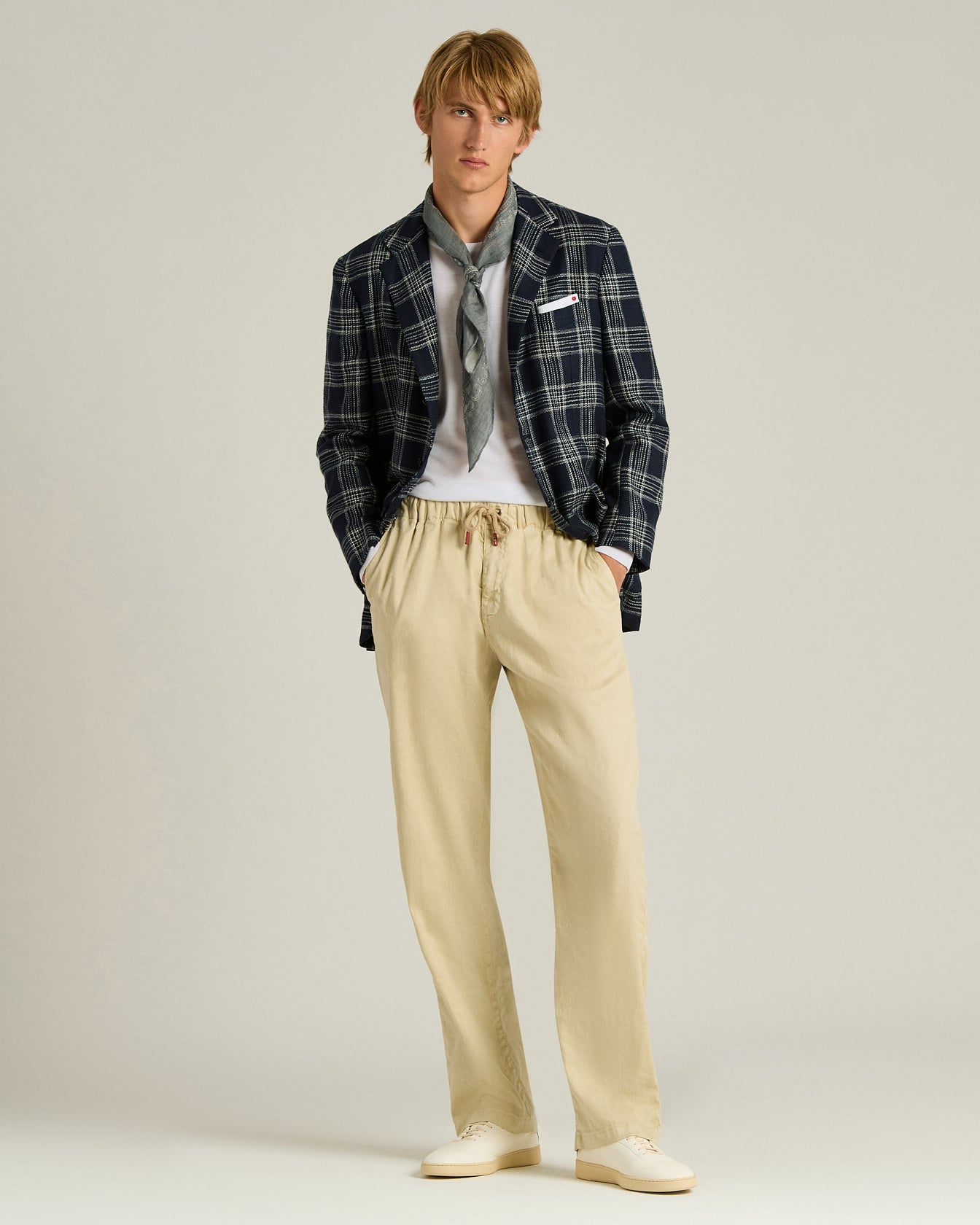 Kiton Trousers Hose Beige Leinen-Baumwolle Herren