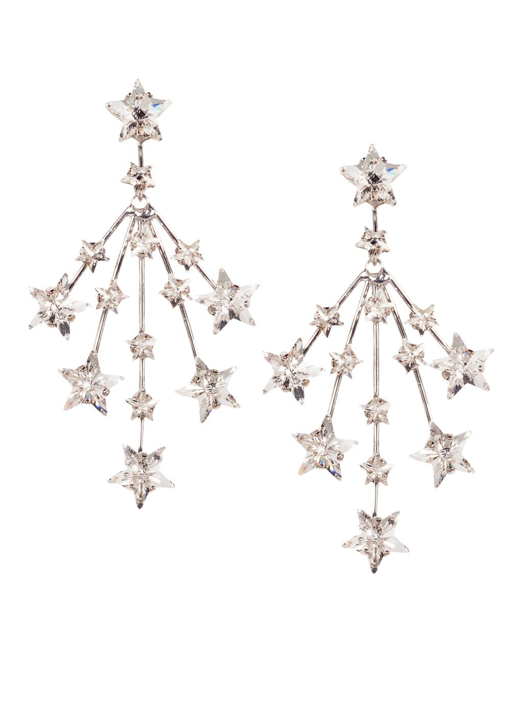 Elizabeth Bower Star Spangled Chandeliers Ohrringe Rhodium