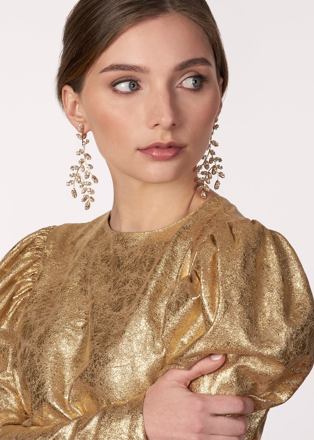 Elizabeth Bower Crystalla Chandelier Ohrringe Rhodium Clip