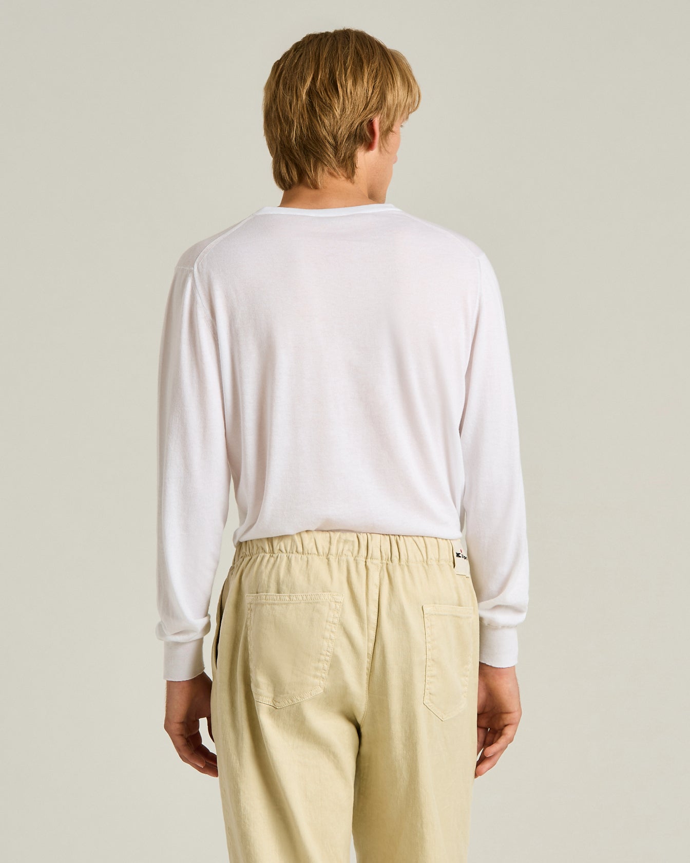 Kiton Pure Cotton Crewneck Pullover Baumwolle Weiss