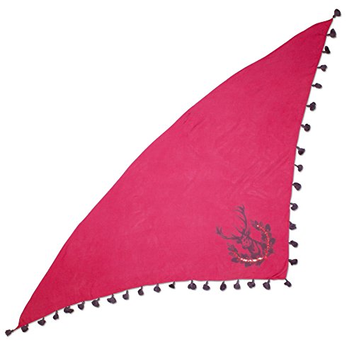 Alpenflüstern DAHEIM Dreieckstuch Hirsch pink-fuchsia
