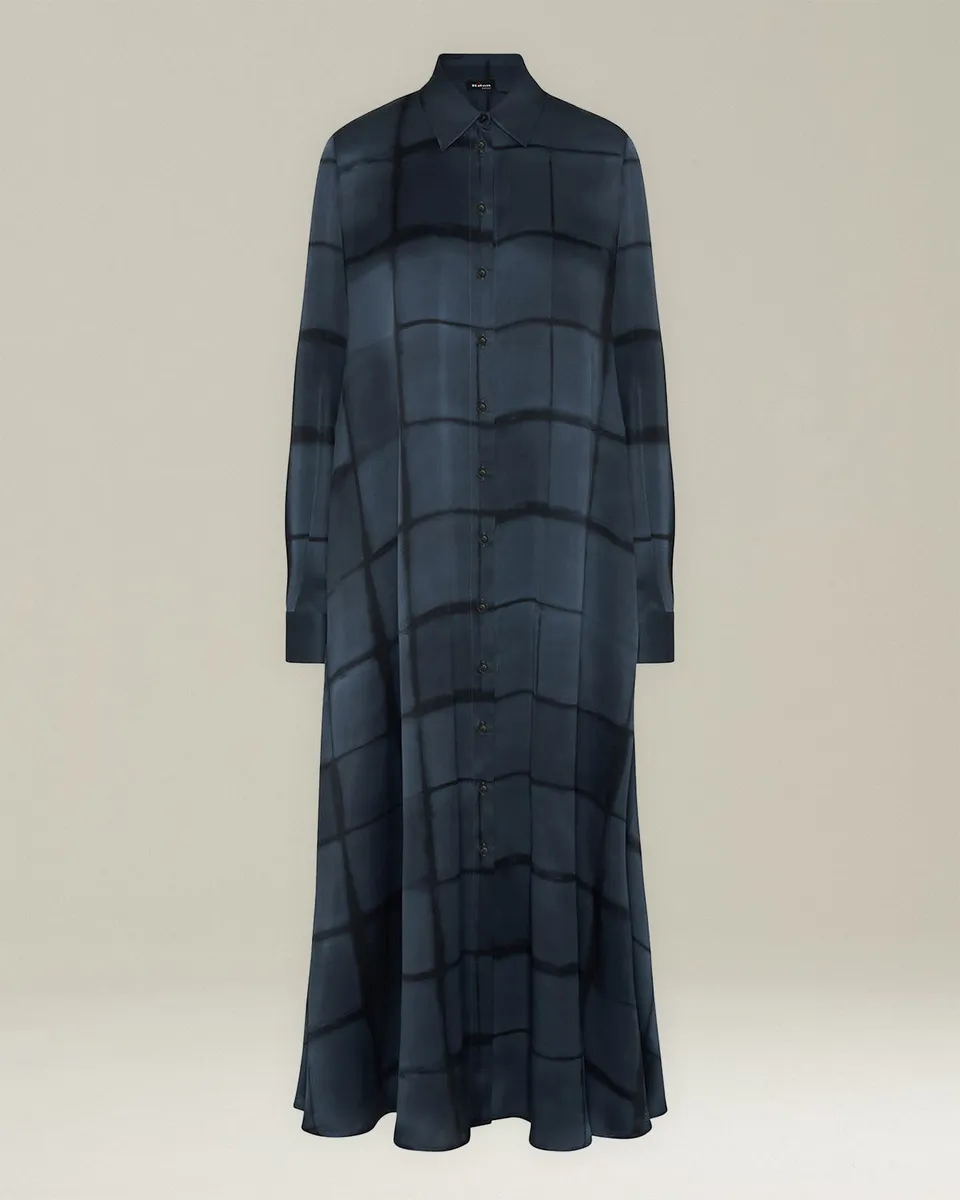 Kiton Abito da Sera Kleid Seide Geometrisch M