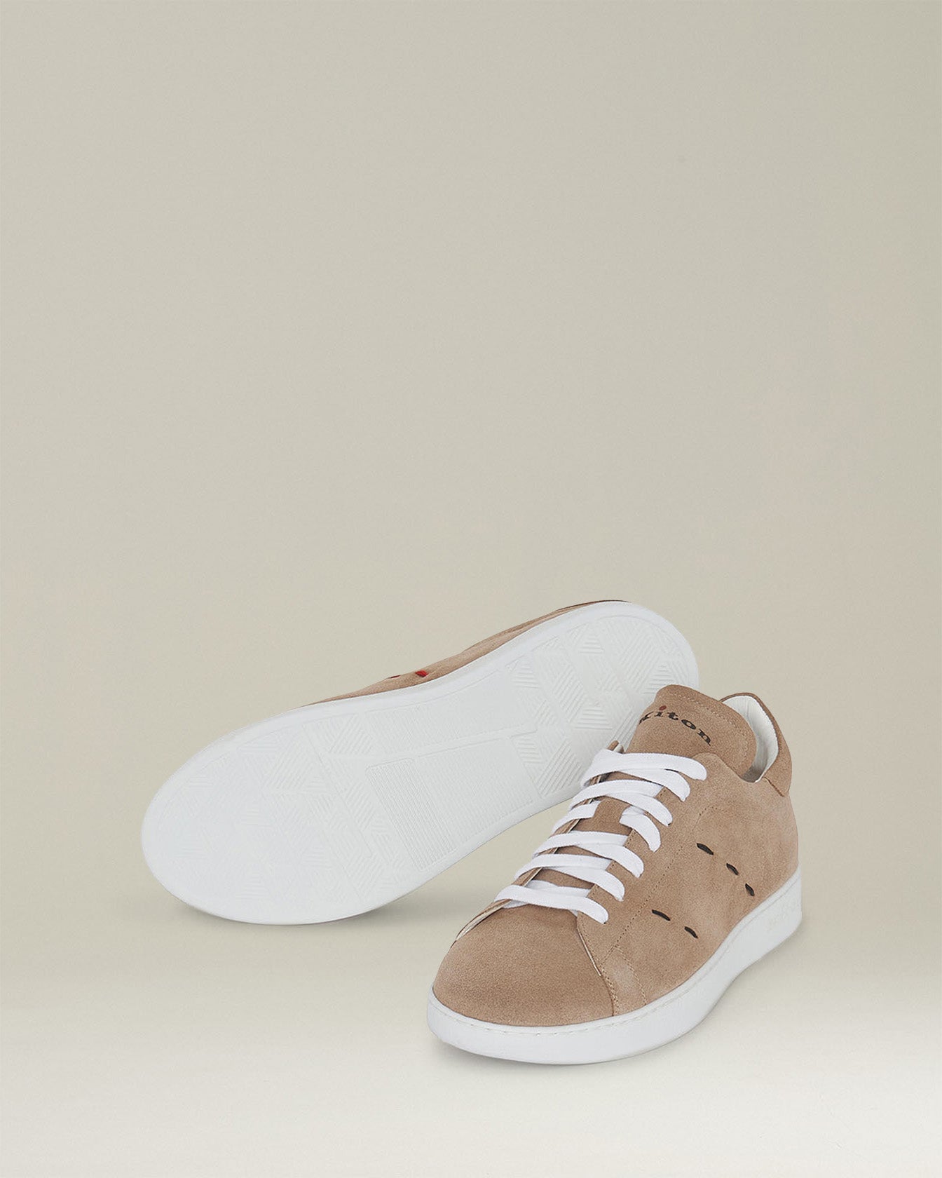 Kiton Shoes Stitching Sneaker 42 Wildleder Beige