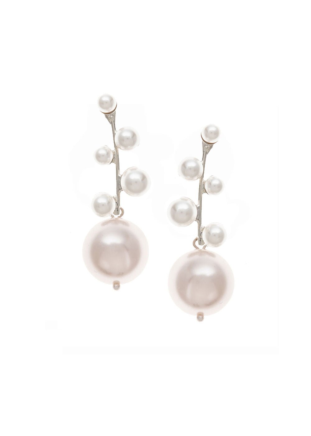 Elizabeth Bower Ariel Bauble Perlenohrringe Rhodium Stecker