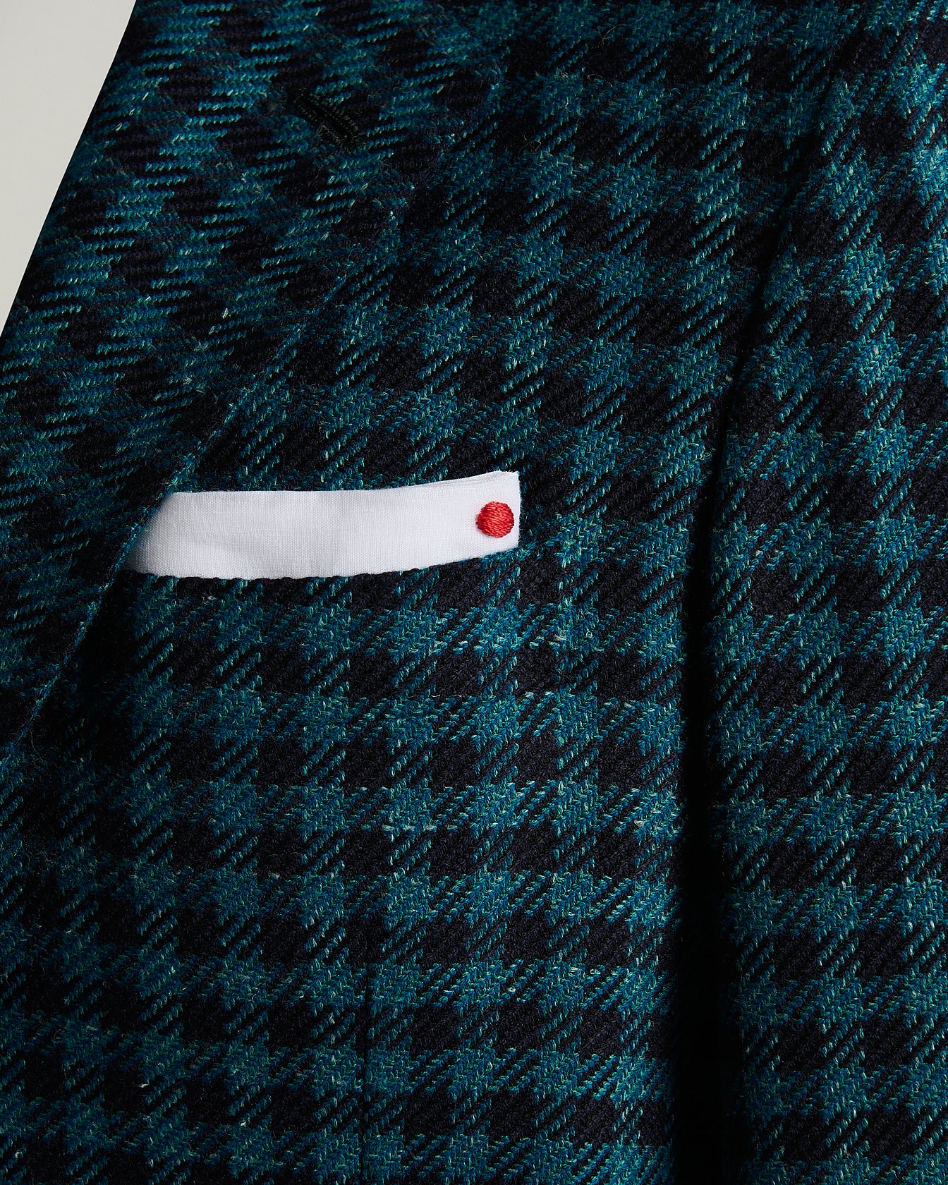 Kiton Jackets Sakko grün Karo Kaschmir Wolle Seide Leinen