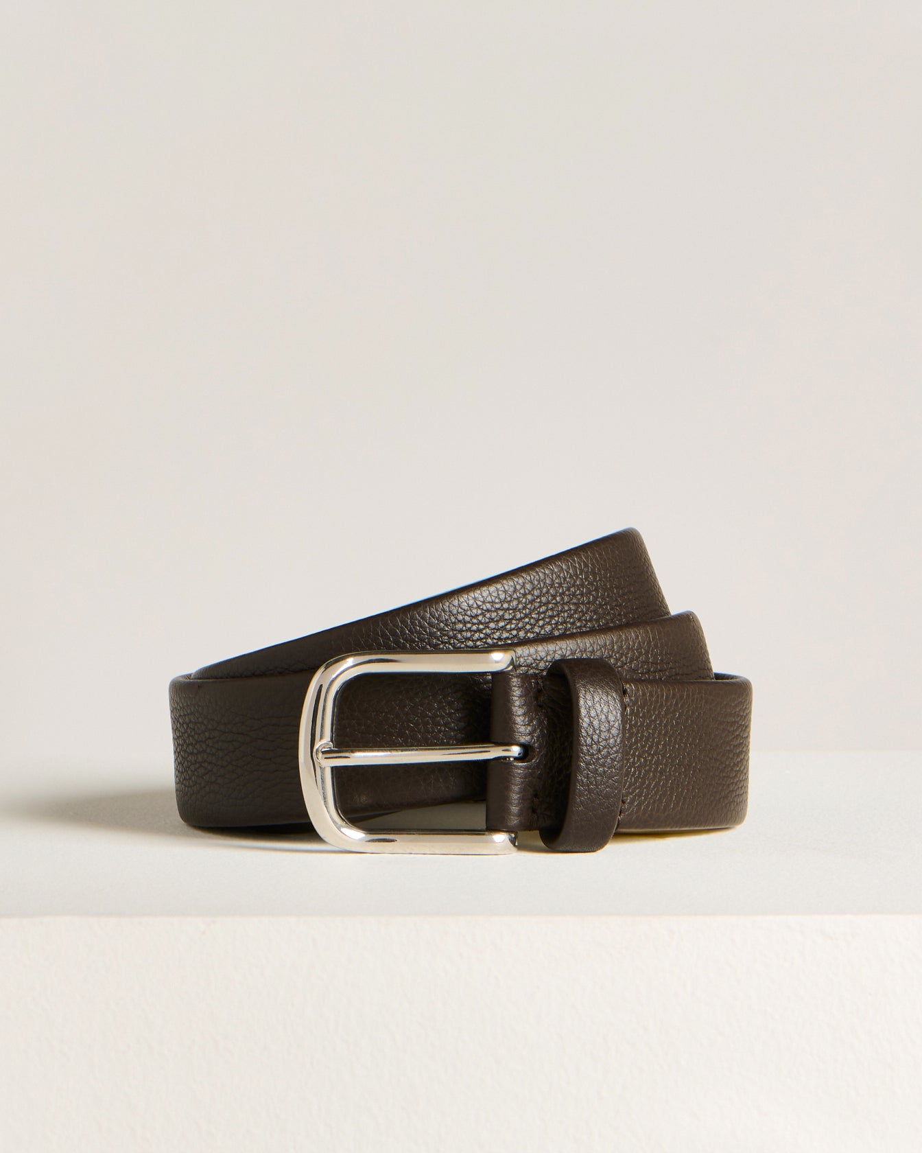 Kiton Belts Kalbsleder Gürtel Dunkelbraun Glattleder