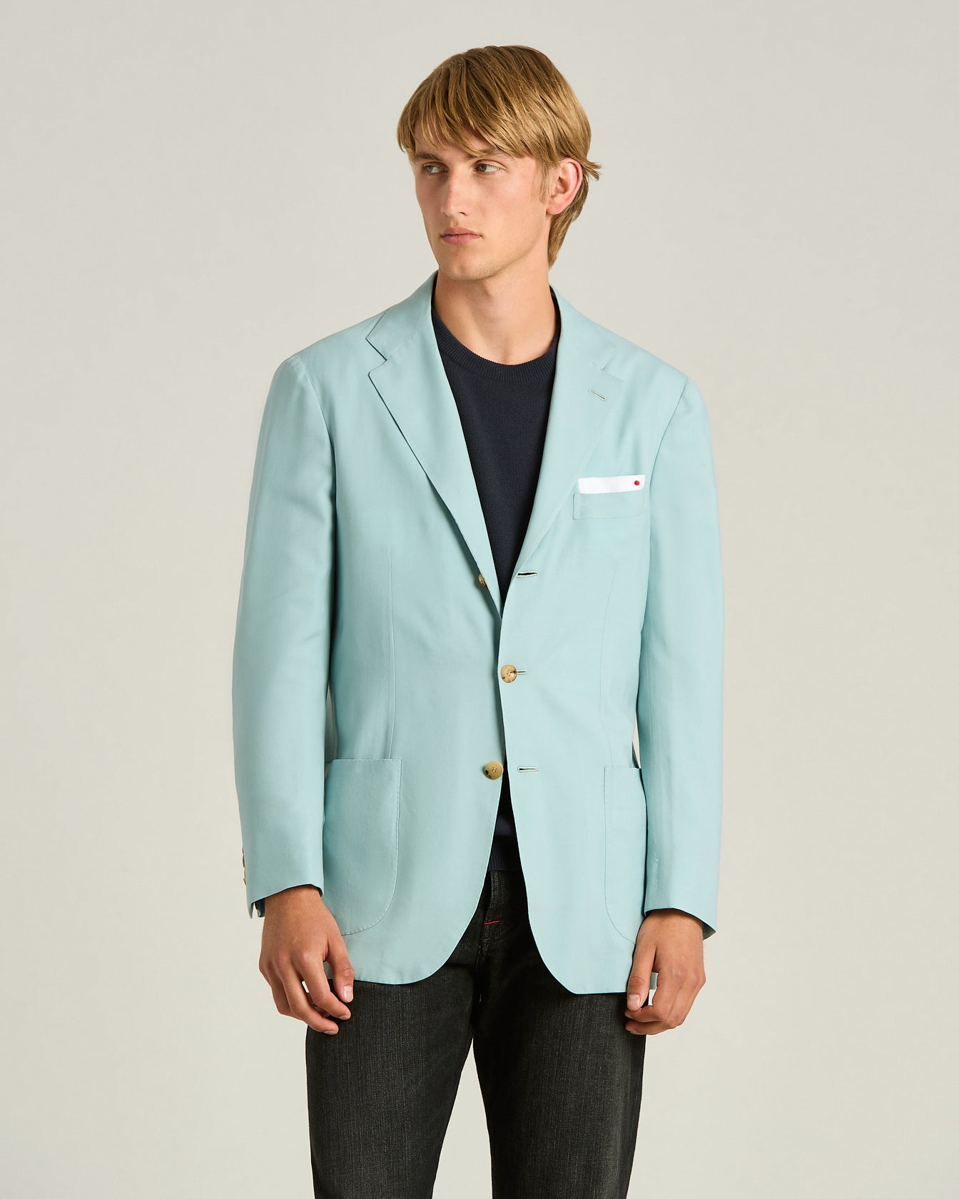 Kiton Azure Cashmere Sakko Kaschmir Blau 50