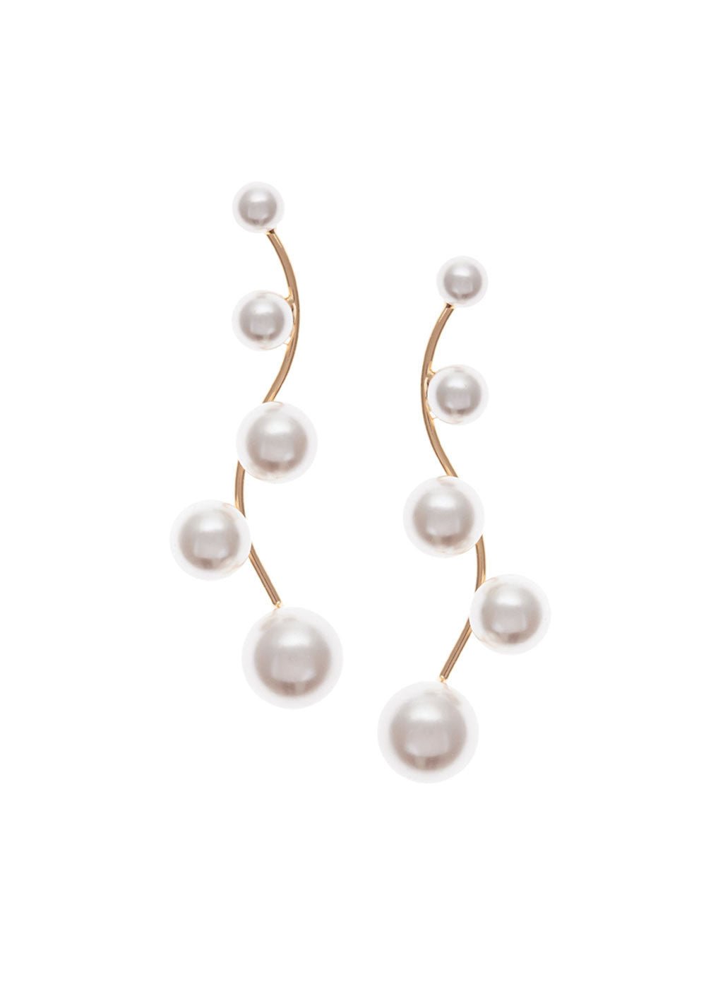 Elizabeth Bower Pearletta Drop Braut Ohrringe Perle Rhodium