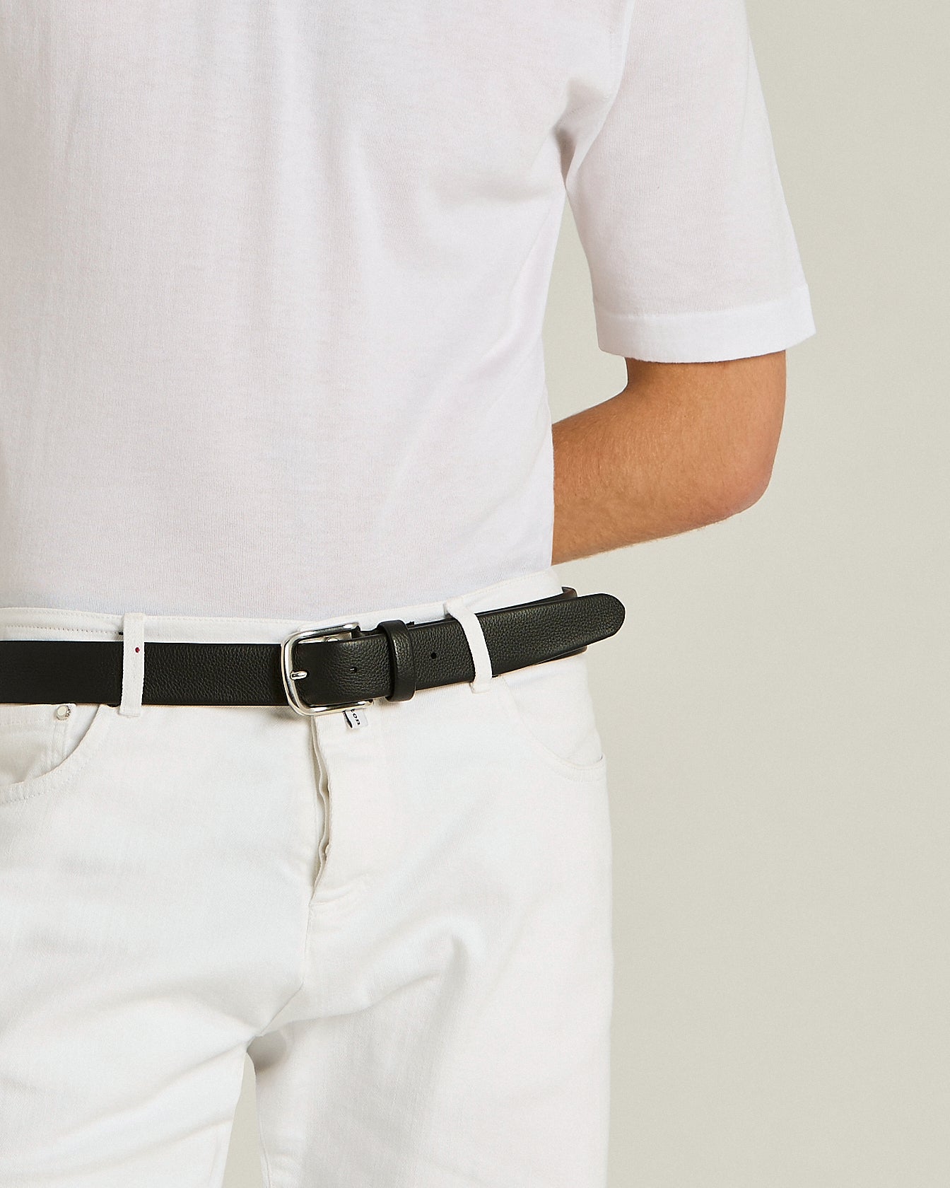 Kiton Calfskin Belt Gürtel schwarz Kalbsleder