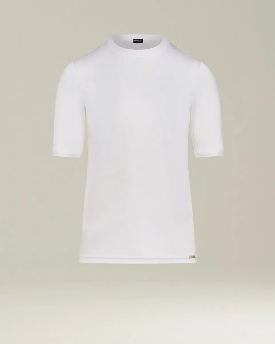 Kiton Polo T-Shirt Baumwolle Weiß Brusttasche 46
