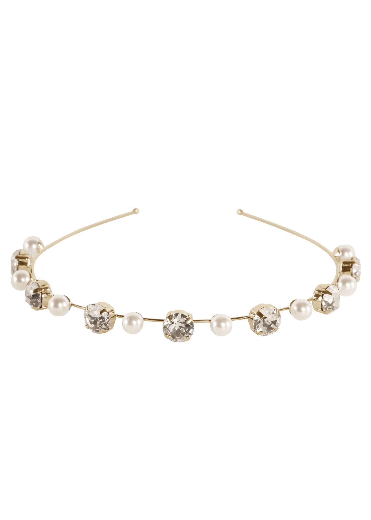 Elizabeth Bower Duet Mini Pearl Haarreif Rhodium Perlen