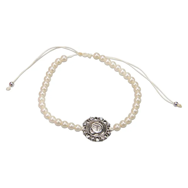 Alpenflüstern Oktoberfest DAB091 Perlenarmband creme-weiß Logo
