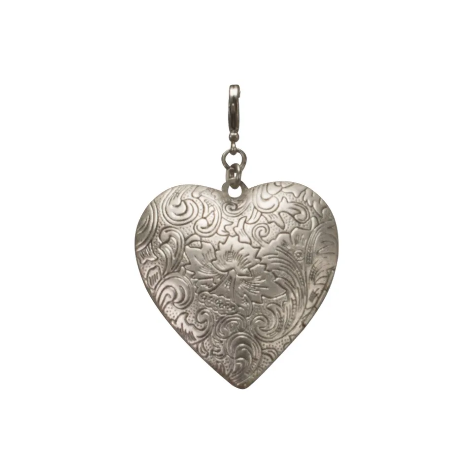 Alpenflüstern DAHEIM Amulett-Herz Anhänger Antik-Silber