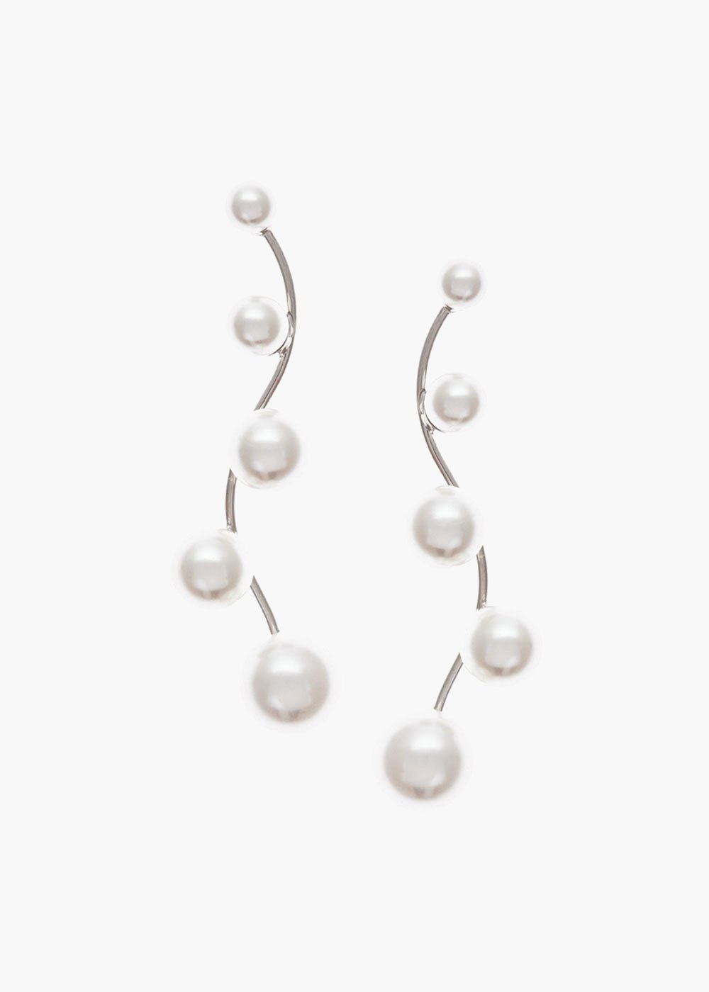 Elizabeth Bower Pearletta Drop Braut Ohrringe Perle Rhodium