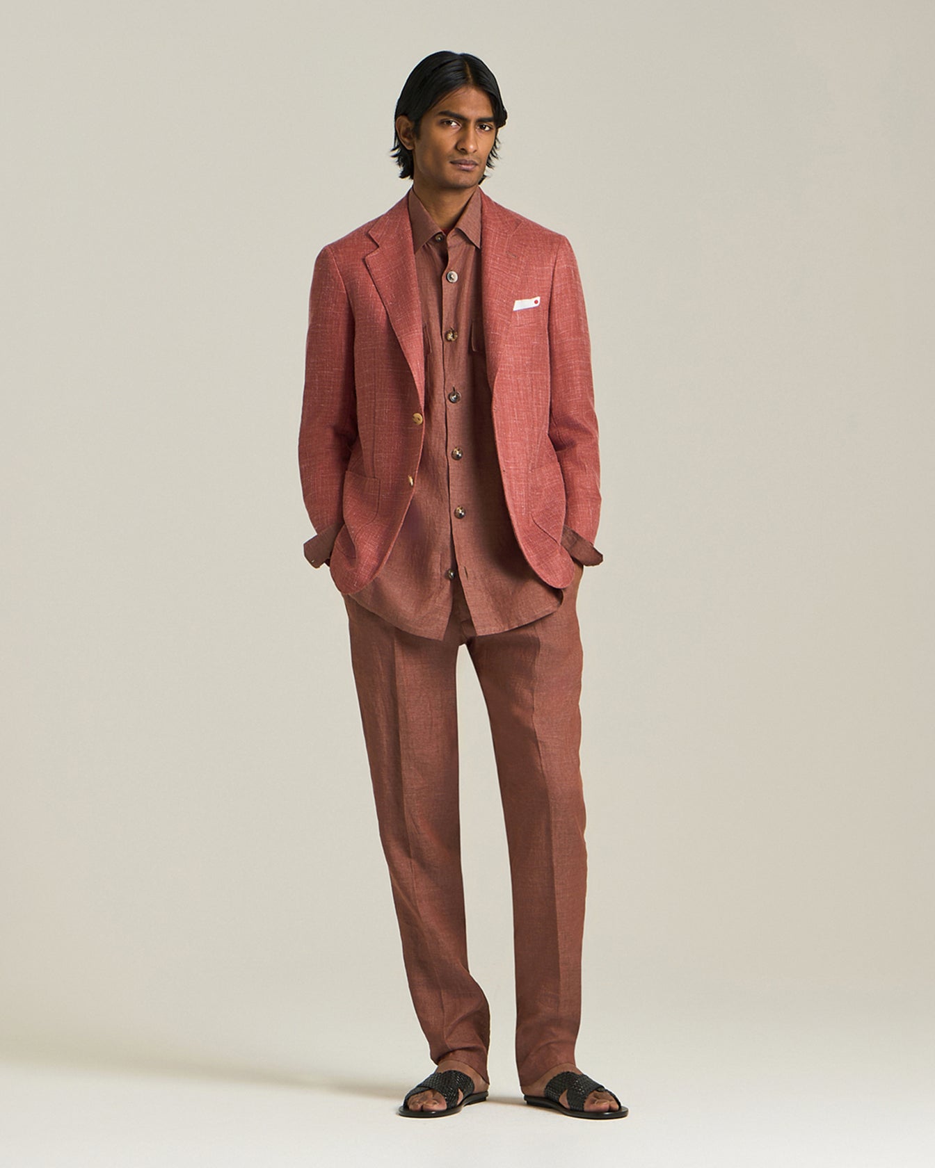 Kiton Pantalone Comfort Leinenhose Kordelzug TU