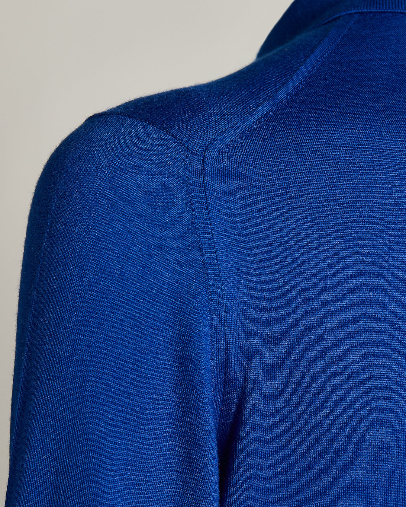 Kiton Brilliant Blue Kaschmir Seide Polo Langarm Blau M