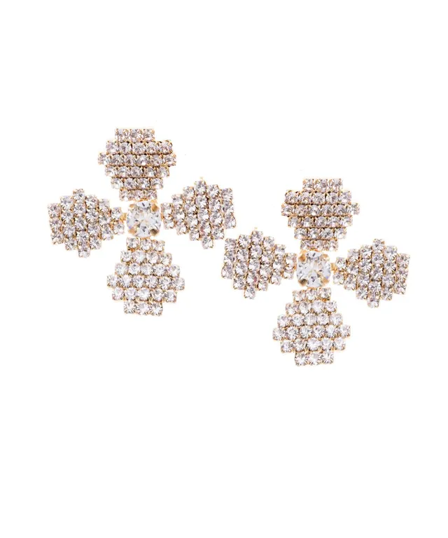 Elizabeth Bower June Bud Ohrstecker Rhodium Kristallblume
