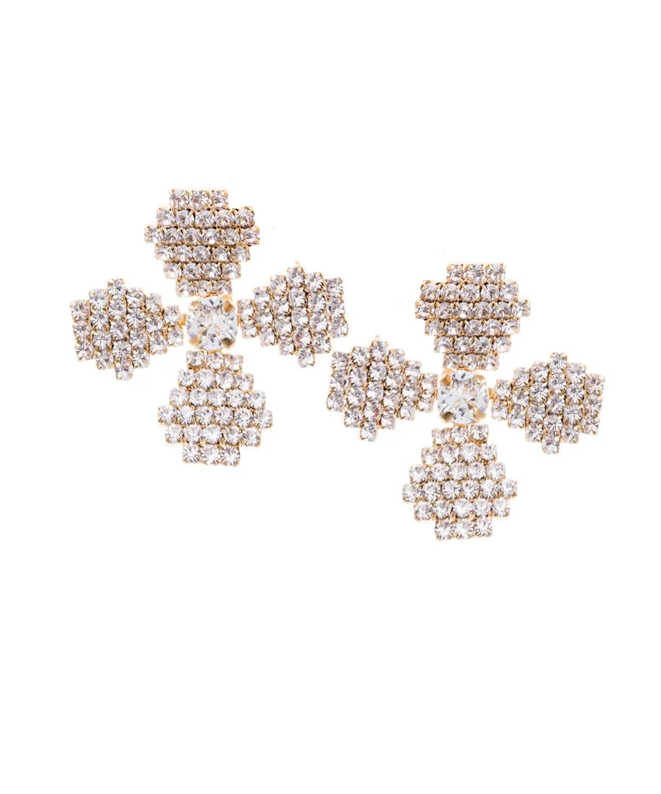 Elizabeth Bower June Bud Ohrstecker Rhodium Kristallblume