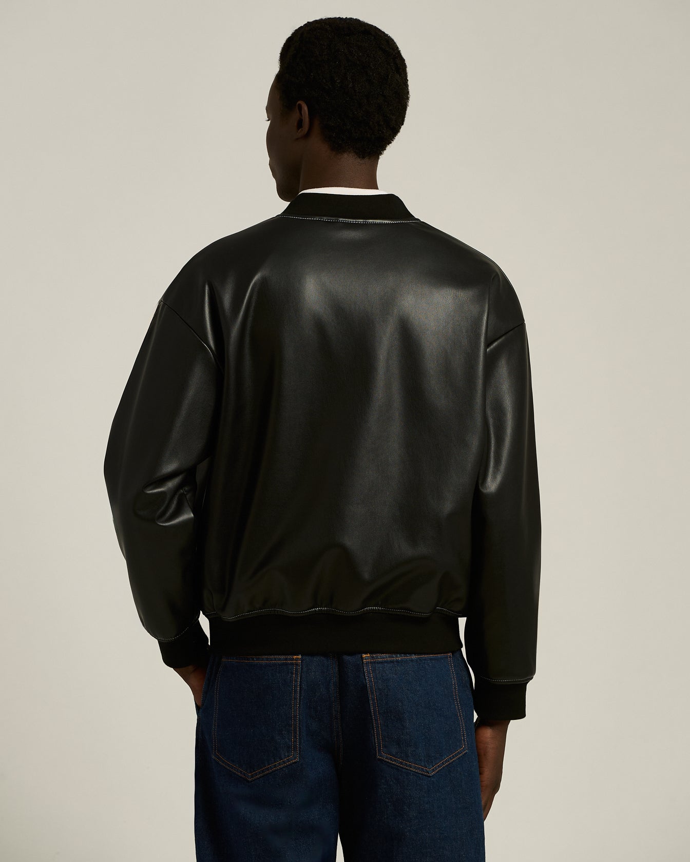 Kiton Outerwear Bomberjacke schwarz Kunstleder