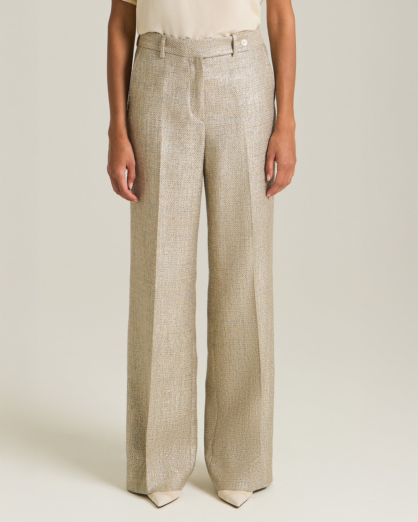 Kiton Trousers Viskosehose mit Lamé-Effekt schwarz