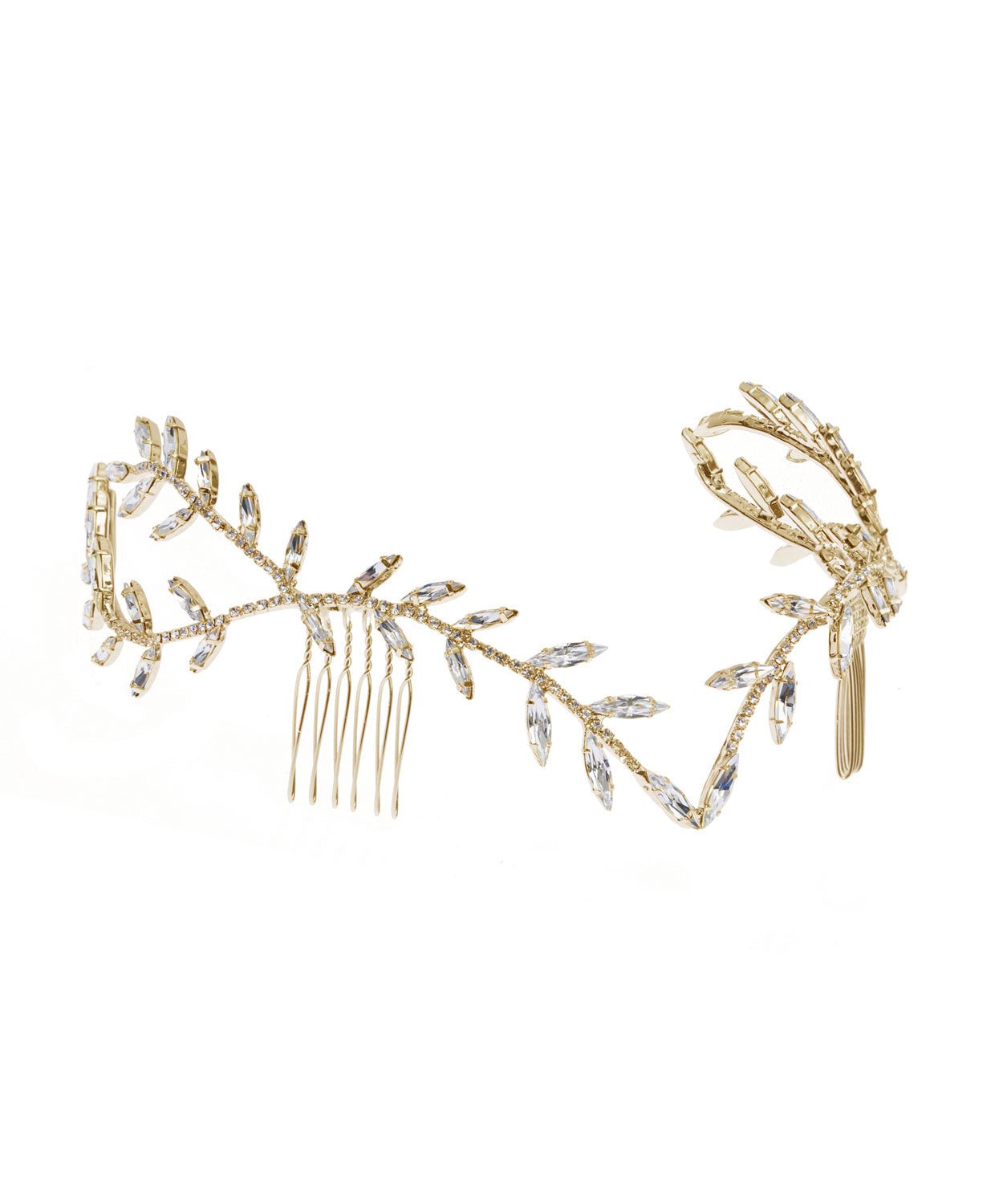 Elizabeth Bower Electra Haarkamm Braut Gold Kristall