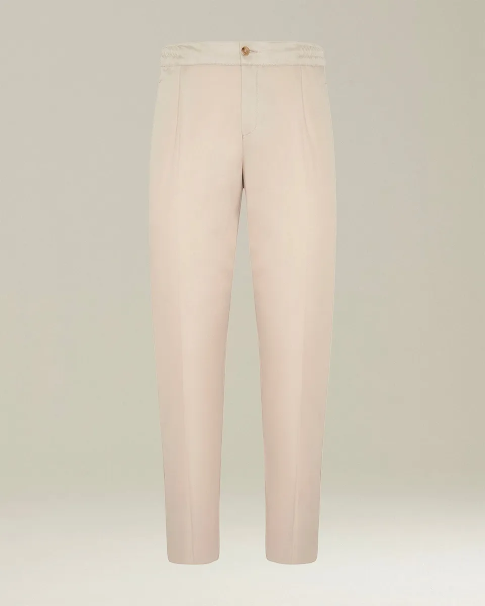 Kiton Trousers Cotton Hose beige Baumwolle Kordelzug