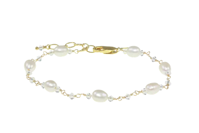 Juvelan Sparkling Love Armband Perlen Silber 17-20cm