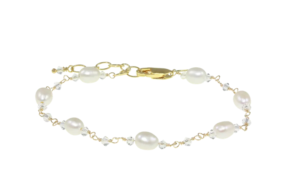 Juvelan Sparkling Love Armband Perlen Silber 17-20cm