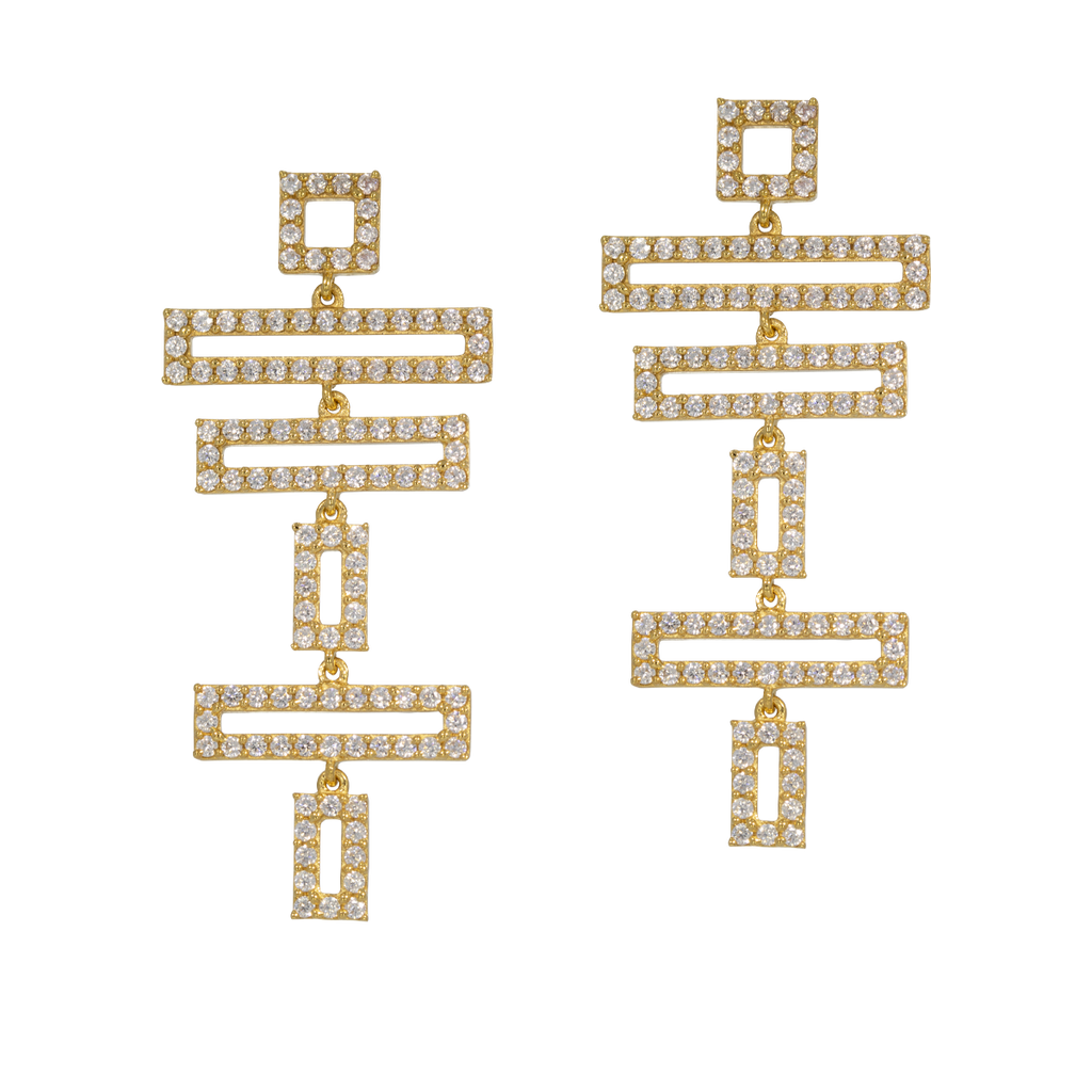 Juvelan Modernist Ohrringe Kristall 3,5 cm Brautschmuck