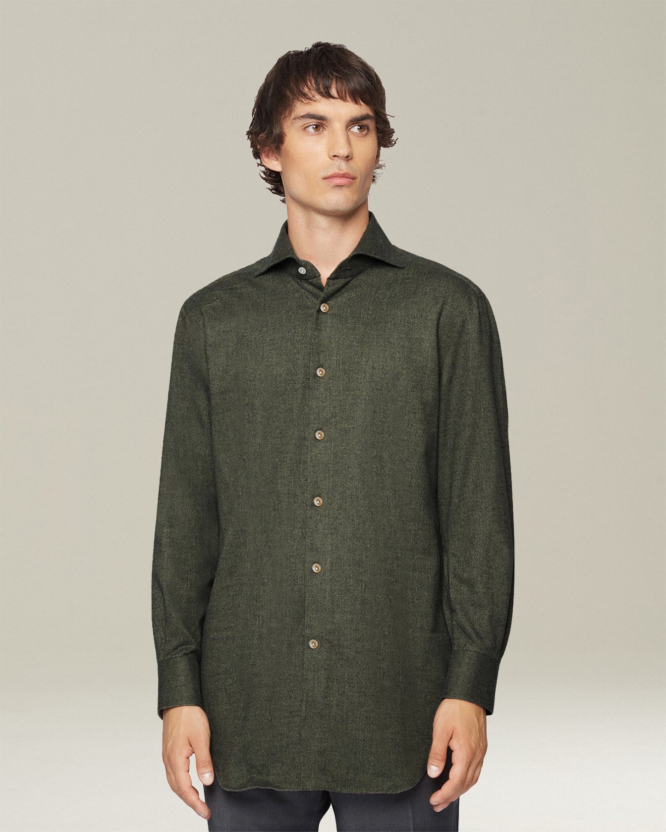 Kiton Shirts Hemd Flanell Baumwolle Perlmuttknöpfe