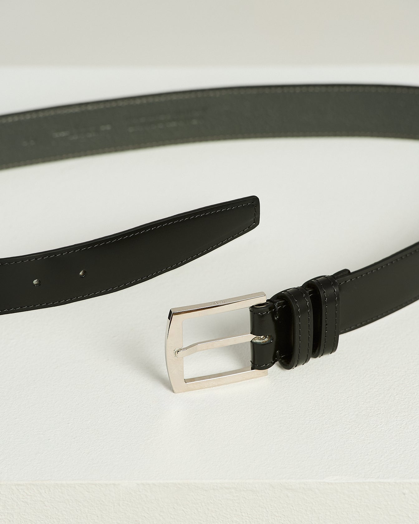 Kiton Black Calfskin Gürtel Schwarz Gr. 95