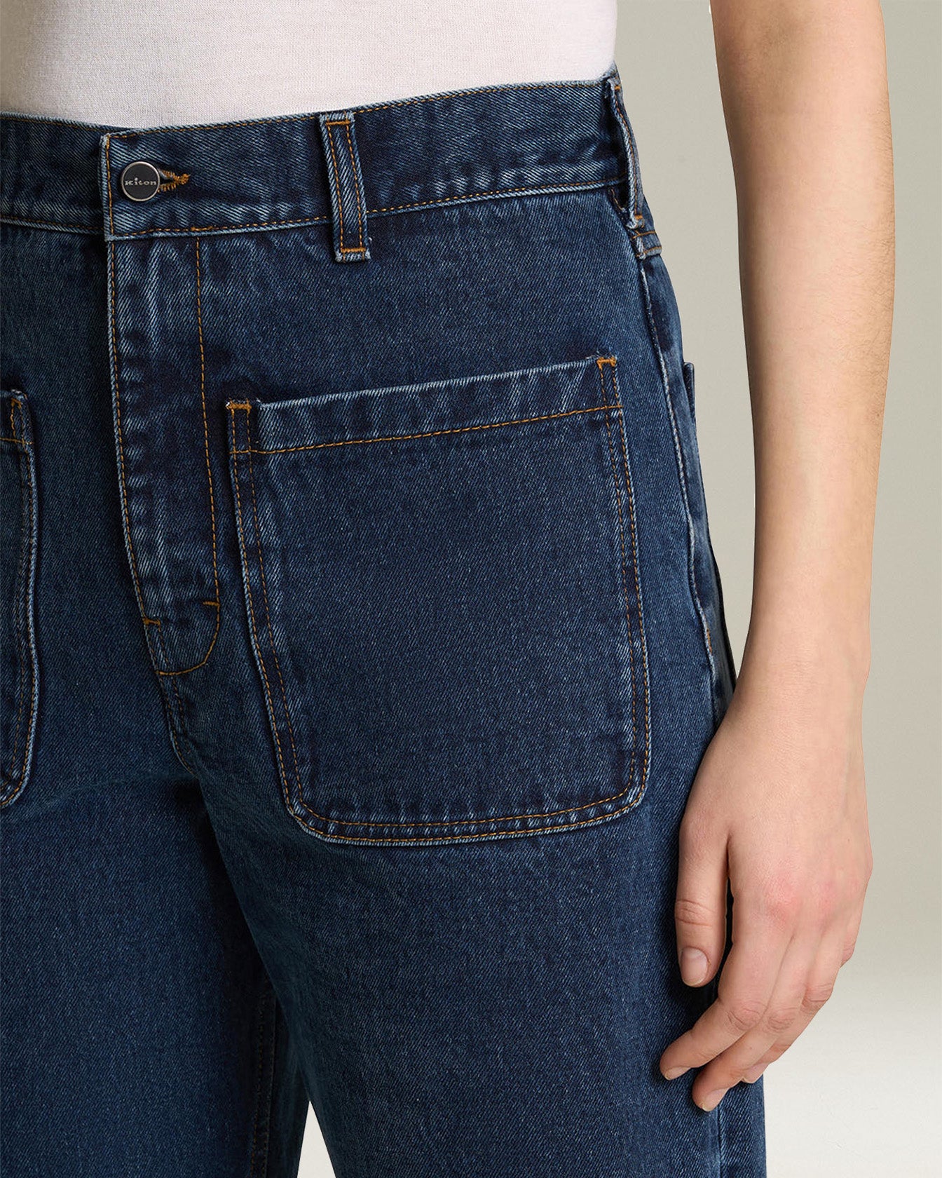 Kiton Jeans Denim Tailored High-Waist Stretch
