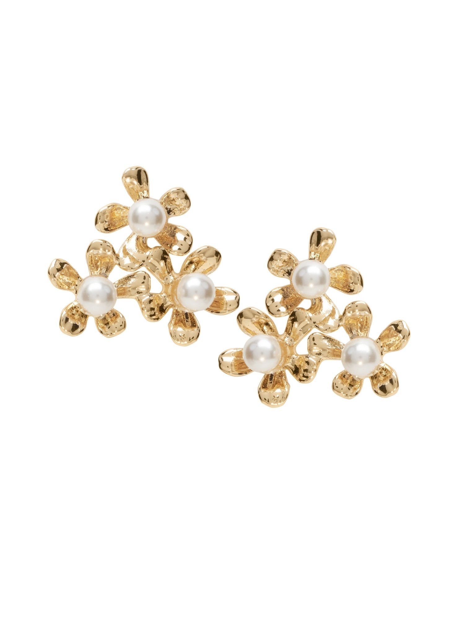 Elizabeth Bower Athena Cluster Ohrstecker Rhodium Perlen Blumen