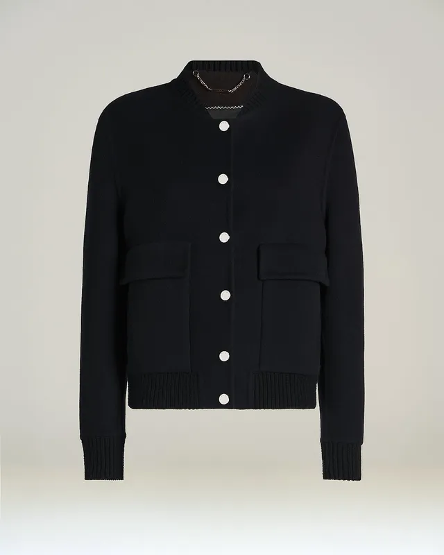 Kiton Outerwear Bomberjacke Blau Reines Kaschmir Gr. 36-48